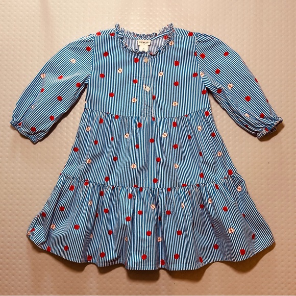 Crewcuts Blue Striped Kids Casual Dress - Picture 1 of 6